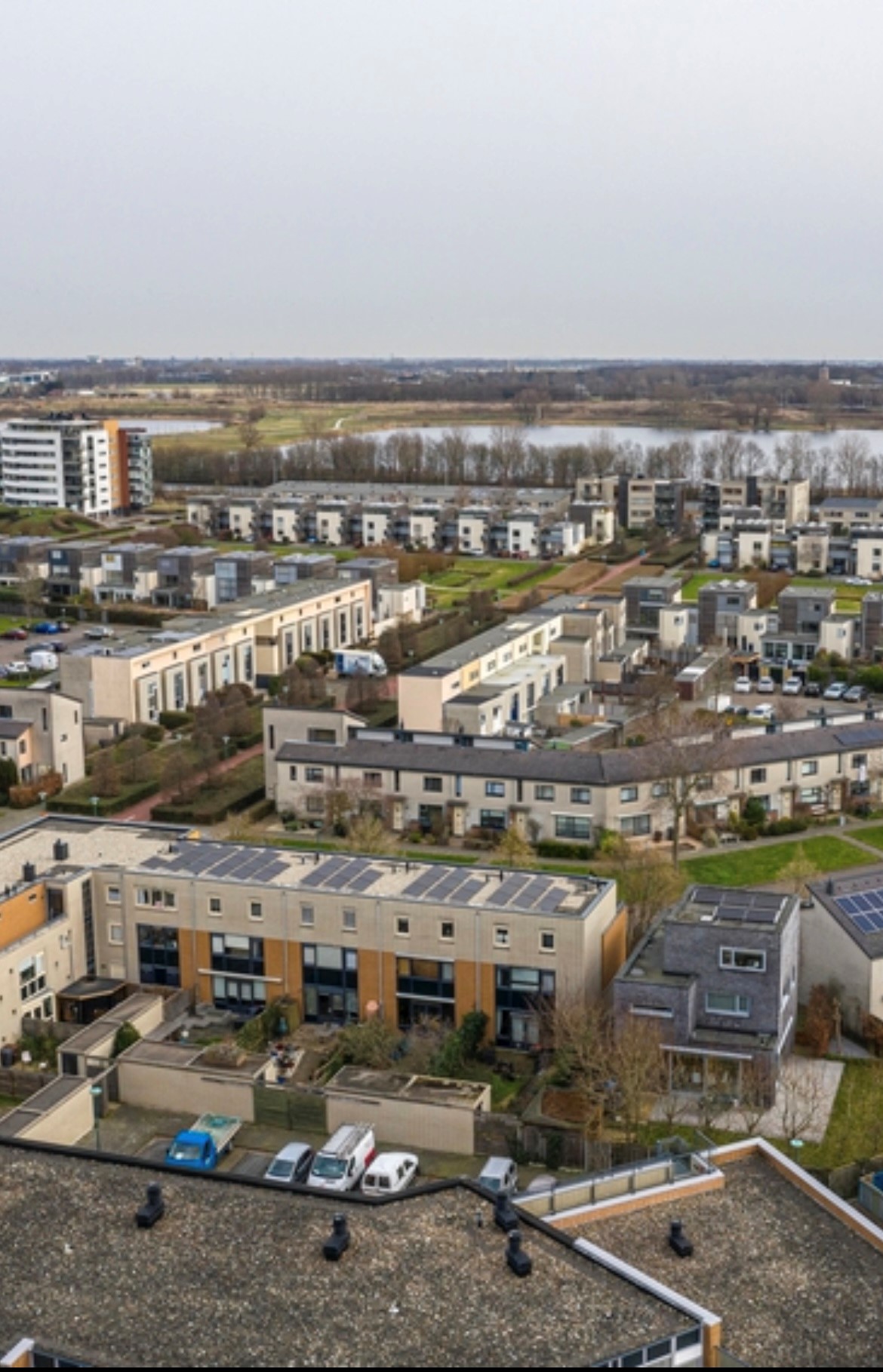 afbeelding van platte daken zonder in de wijk Morsebel.
