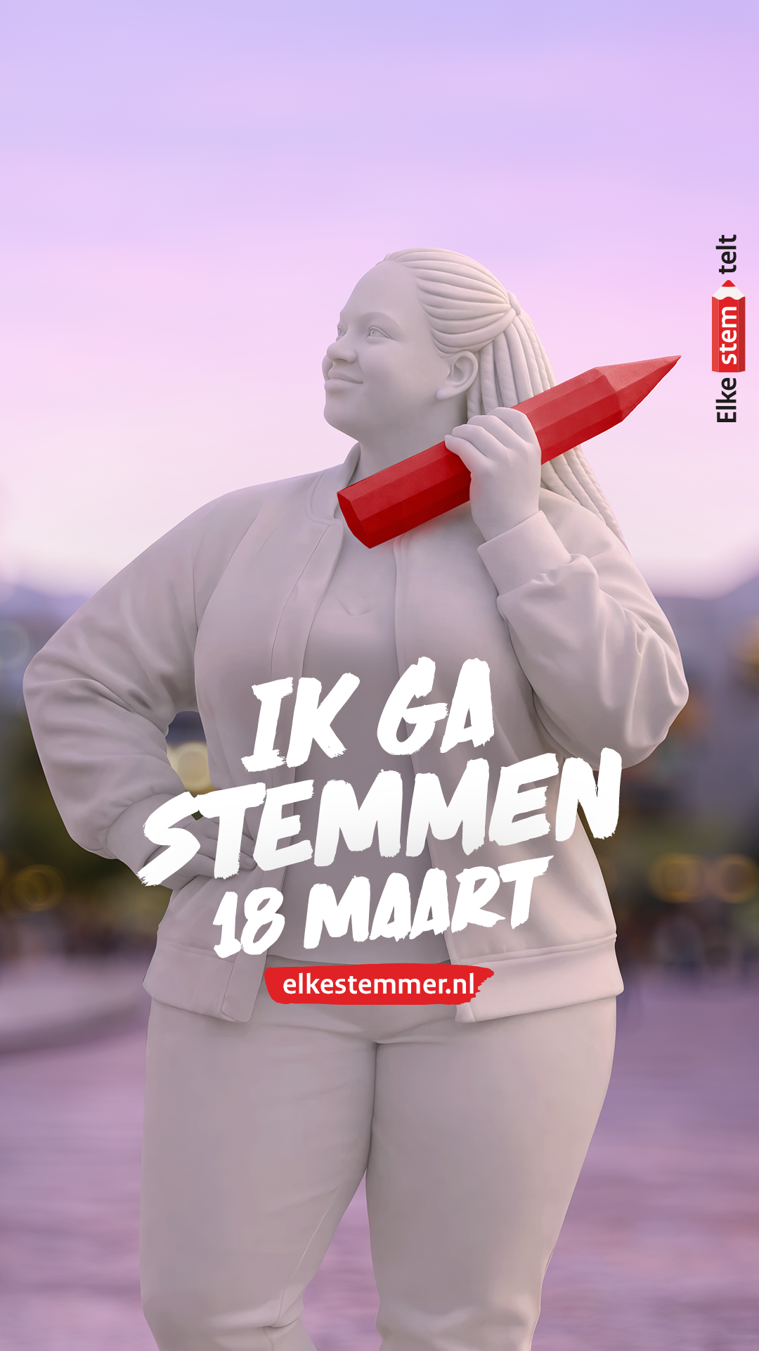 Afbeelding van een persoon met een kiespotlood