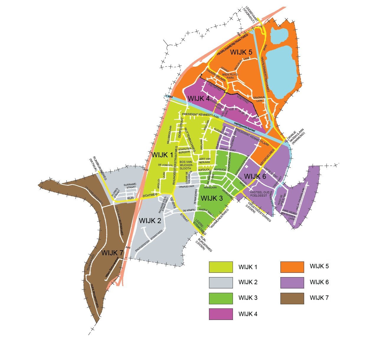 kaartje afvalinzameling per wijk