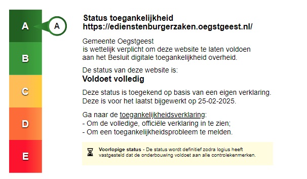 Toegankelijkheidslabel eDiensten Burgerzaken Centric Toegankelijkheidslabel eDiensten Burgerzaken Centric