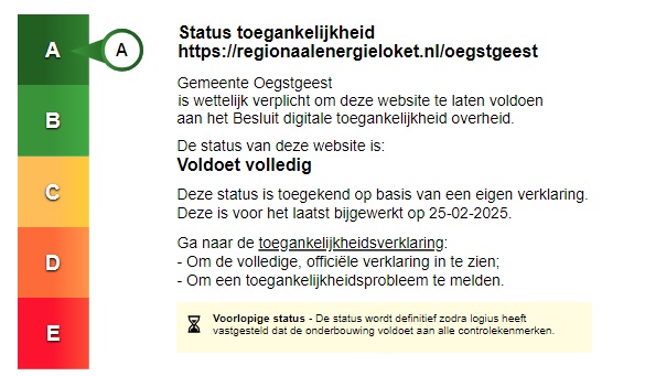 Toegankelijkheidslabel Regionaal Energlie Loket Oegstgeest