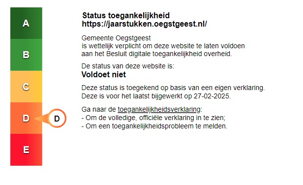 Toegankelijkheidslabel website jaarstukken