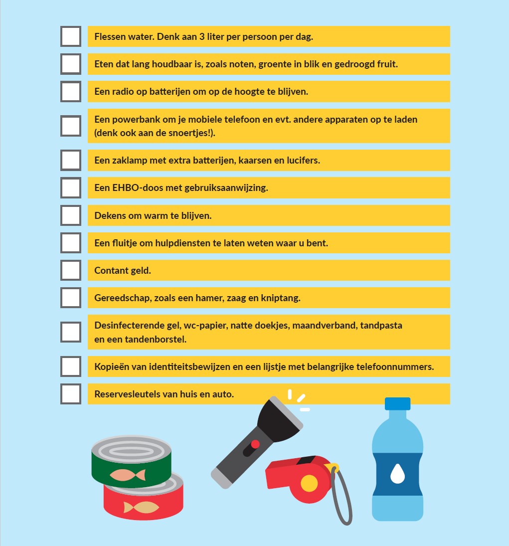 afbeelding checklist noodpakket uit magazine