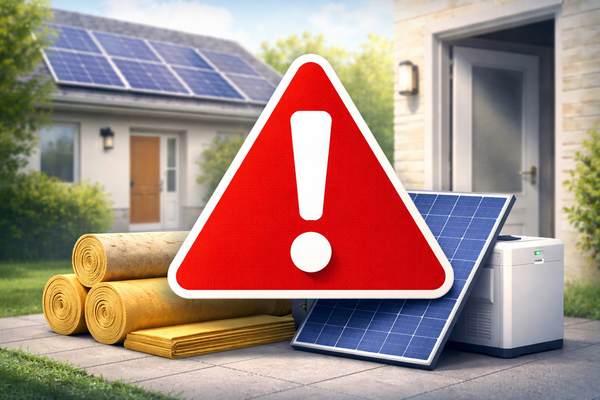 Afbeelding uitroepteken en duurzaamheids materialen Afbeelding uitroepteken en duurzaamheids materialen