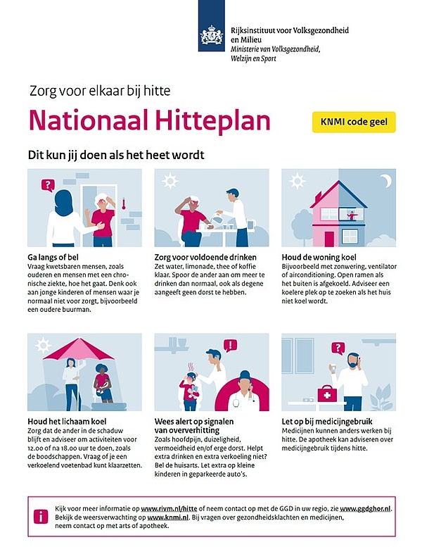Poster van de overheid over het nationaal hitteplan Poster van de overheid over het nationaal hitteplan