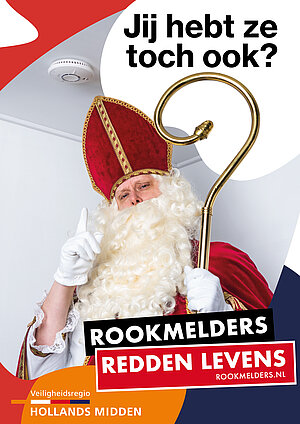Campagneposter Sinterklaas rookmelder Veiligheidsregio Hollands Midden